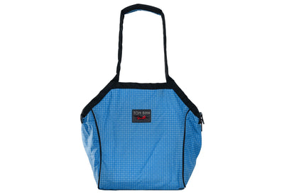 visible variant TB0612-LD^^A Small Zip-Top Shop Bag in Island (blue with white grid) 200 Halcyon.