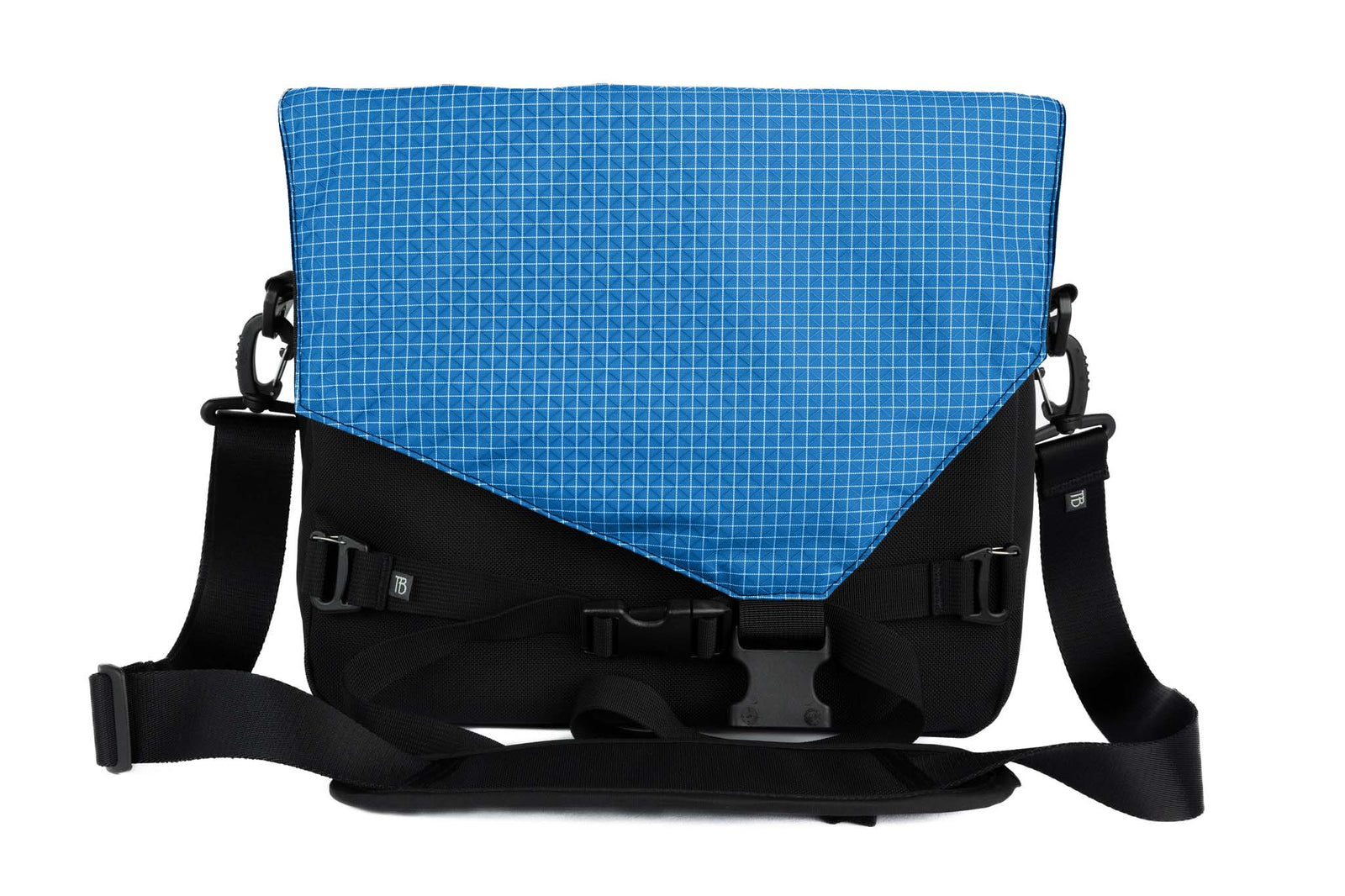 visible variant TB0204-BKLD^^The Maker's Bag in Black 525 Ballistic with a Island (blue with white grid) 200 Halcyon interior.