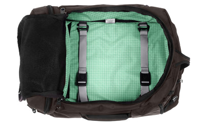 visible variant TB0903-RKGD^^ An open Techonaut 45 with a Ursa (brown) exterior and a Seafoam (pale green) interior.