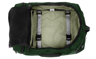 visible variant TB0903-WK8D^^ An open Techonaut 45 with a Wilderness (forest green) exterior and a Taiga (olive green) interior.