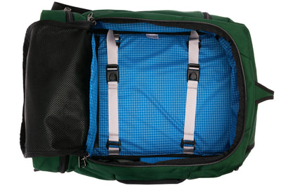 visible variant TB0903-WKLD^^ An open Techonaut 45 with a Wilderness (forest green) exterior and a Island (blue) interior.