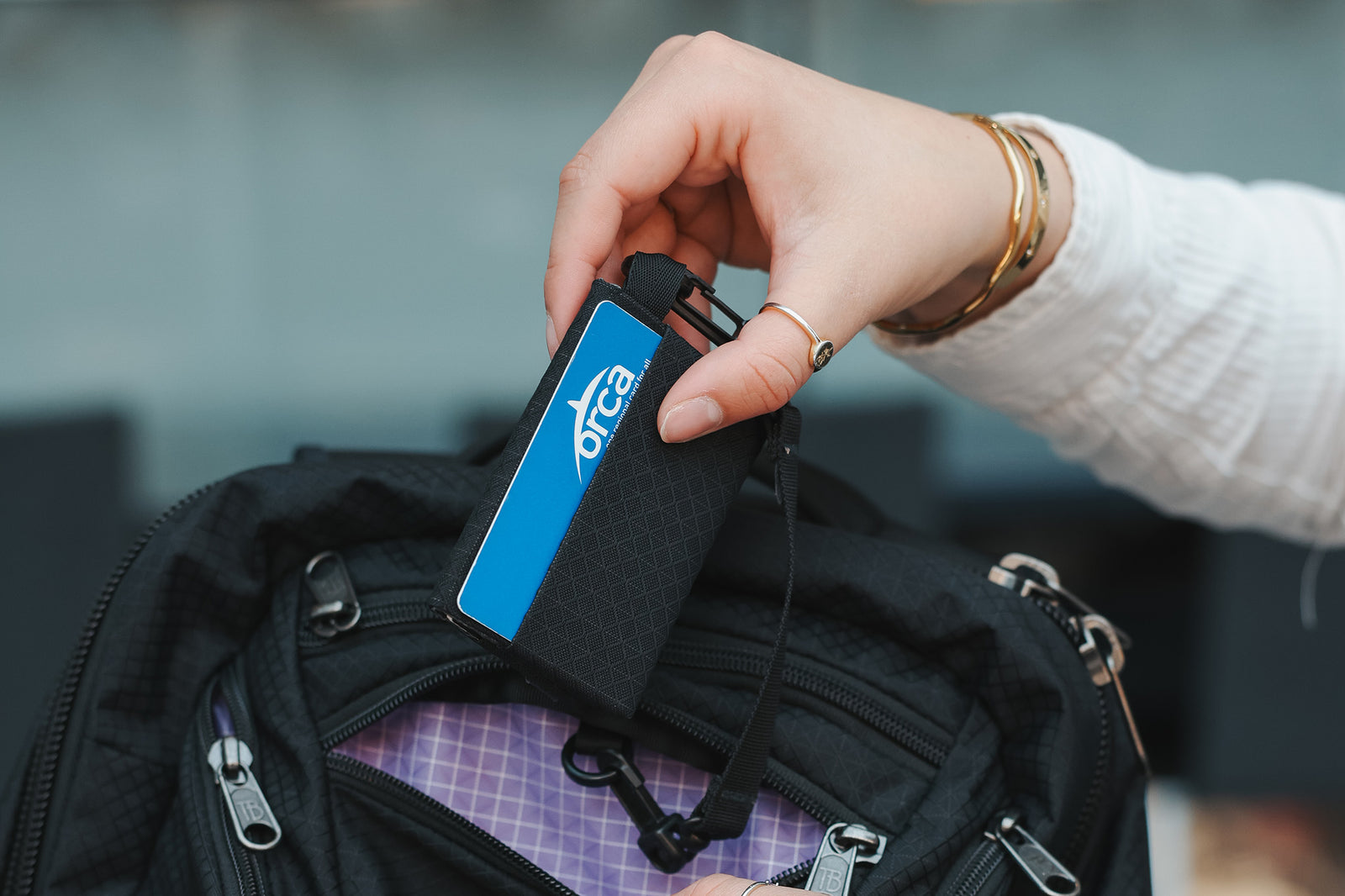 visible variant TB1295-BT^^A #2 Minimalist Wallet attached to a Synik 30.