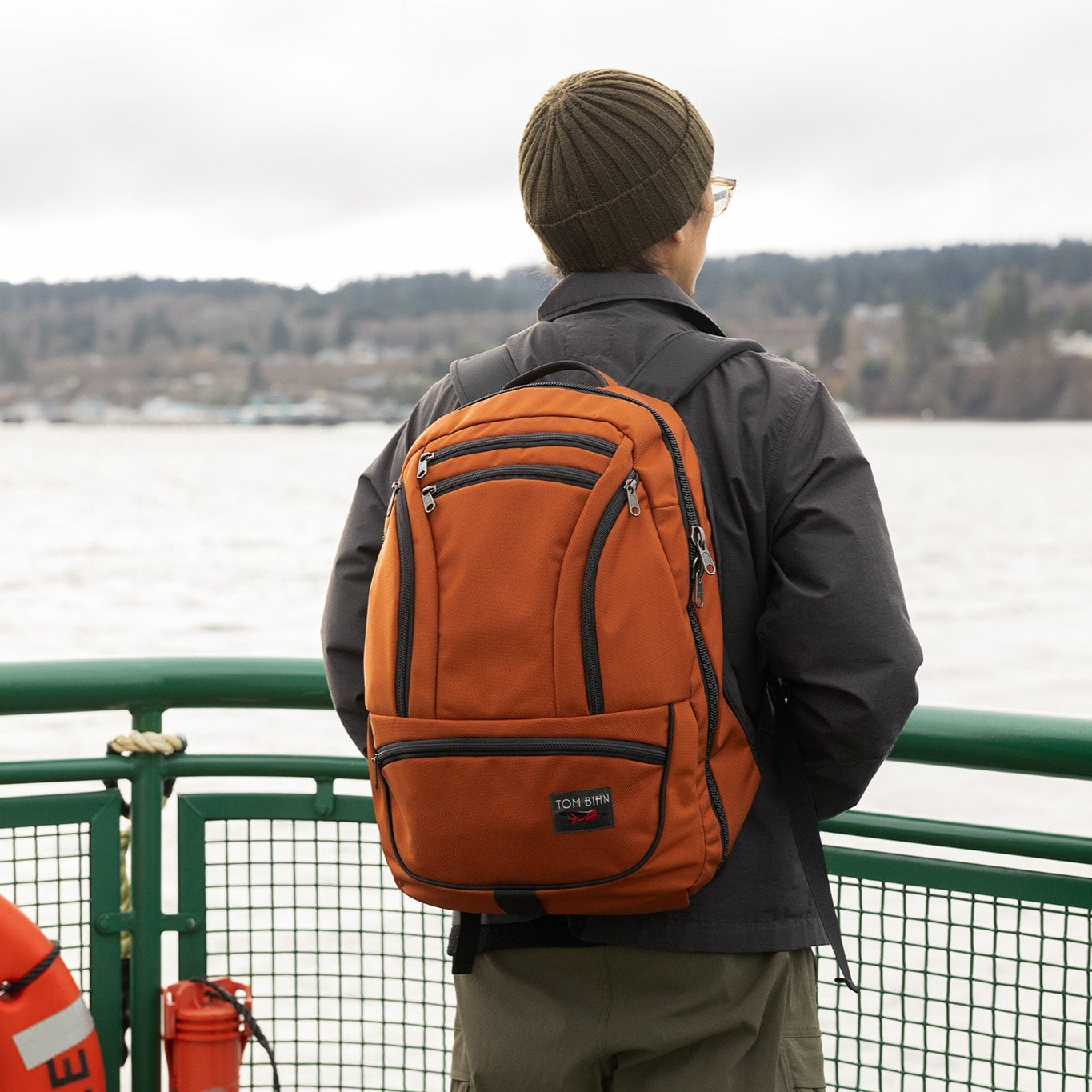 ^^A person wearing a Synik 30 at a Seattle pier.