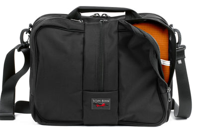 visible variant TB0968-BKPL^^Pilot in Black Ballistic with Persimmon (orange with light orange grid) 210 Cerylon interior.