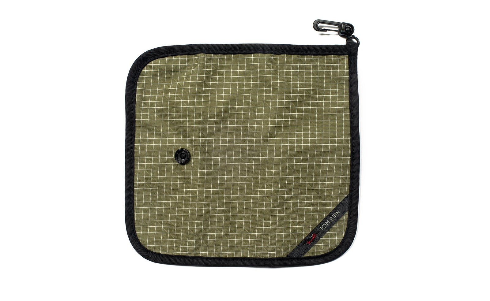 visible variant TB1235-8D^^The back of a Tool Pen Wrap in Taiga (olive green with white grid) 200 Halcyon.