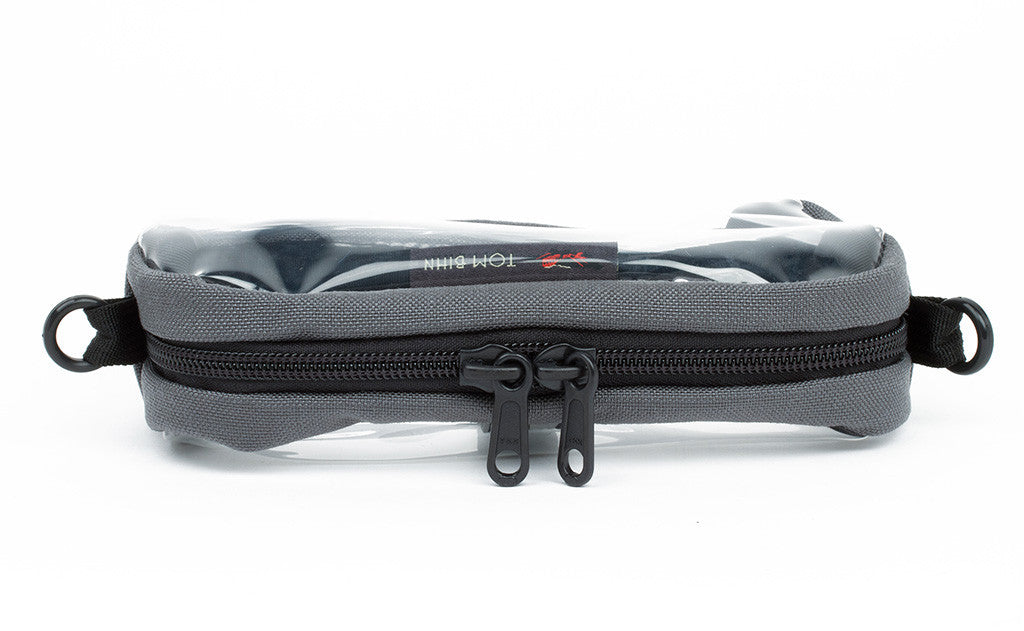 detail  visible^^A top-down view of the 3D Clear Organizer Cube showing the #5 Zipper and exterior o-rings.