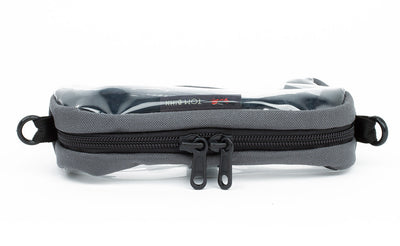 detail  visible^^A top-down view of the 3D Clear Organizer Cube showing the #5 Zipper and exterior o-rings.
