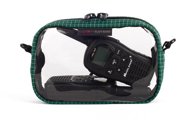 visible variant TB0917-KD^^A Sitka (dark green) with white grid pattern (Halcyon) 3D Clear Organizer Cube filled with sundries.