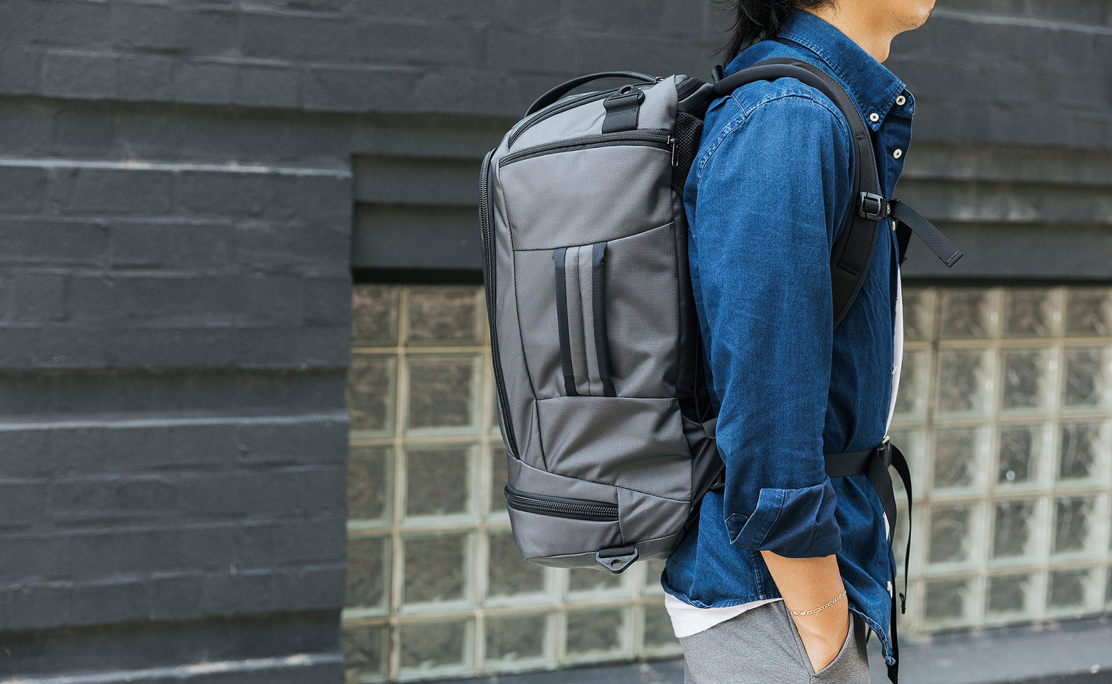 visible lifestyle ^^ A profile view of a person wearing the Techonaut 45.