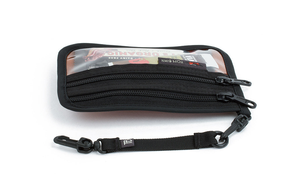 visible variant TB0515-BA TB0515-CA TB0515-ND TB0515-SD TB0515-ID TB0515-UD TB0515-WD^^An 8-inch Key Strap with a snaphook at one end and an o-ring at the other attached to a Double Organizer Pouch.