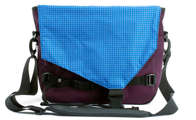 visible variant TB0204-UKLD^^The Maker's Bag in Aubergine (dark purple) 525 Ballistic with an Island (blue with white grid) 200 Halcyon interior.