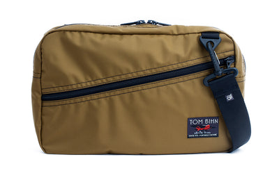 detail ^^A Packing Cube Shoulder Bag in Coyote (tan) 210 Ballistic with a Simple Strap attached.