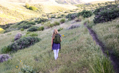 ^^A person hiking with the Synapse 19.