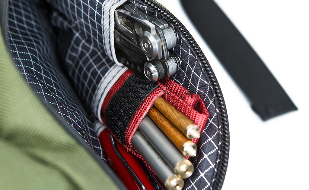 detail visible^^The left pocket holding a multitool and some pens.