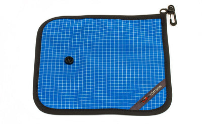 visible variant TB1235-ID^^The back of a Tool Pen Wrap in Island (blue with white grid) 200 Halcyon.