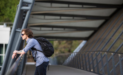 lifestyle visible^^A person sightseeing with the Synapse 25.