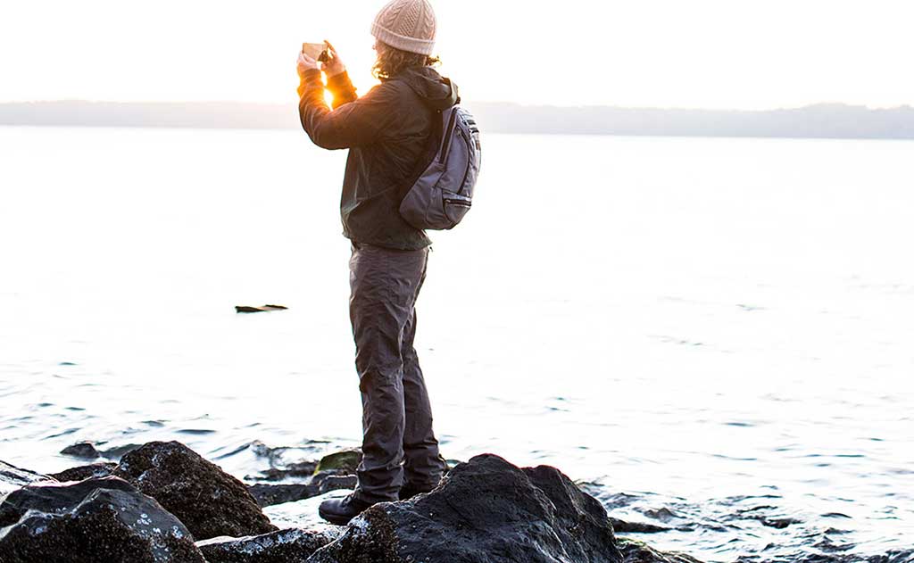 lifestyle visible^^A person at the beach wearing a Synapse 19.
