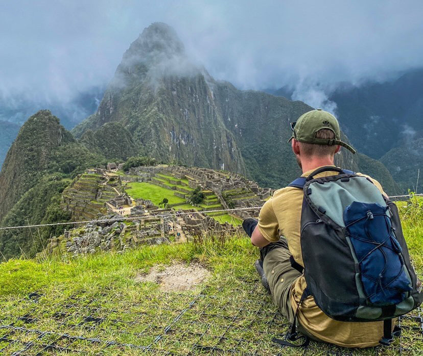 Aiden at Machu Picchu with TOM BIHN Smart Alec 