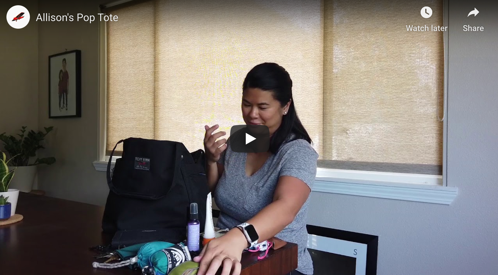 Allison and their black Pop Tote