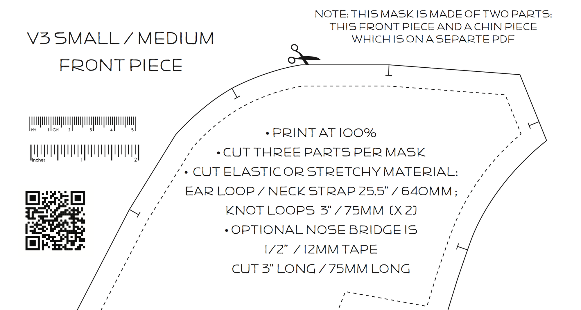 A sample of the pattern for a V3 Mask