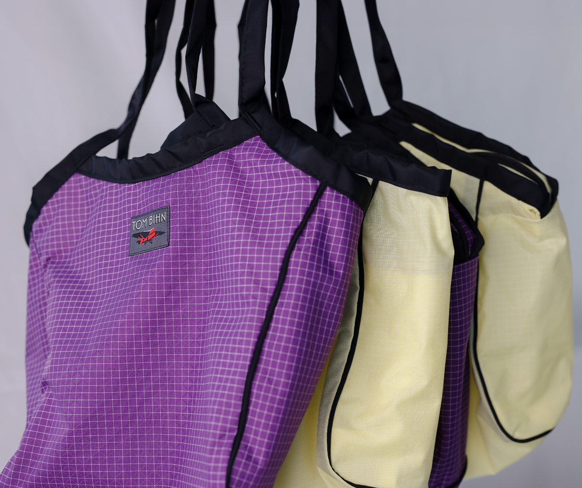 TOM BIHN Small Shop Bags in Ultraviolet and Lemonade