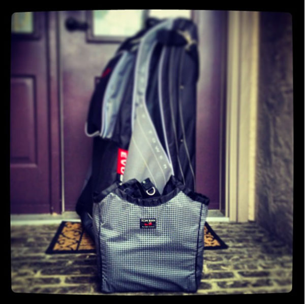 TOM BIHN Shop Bag Filled with Hockey Gear