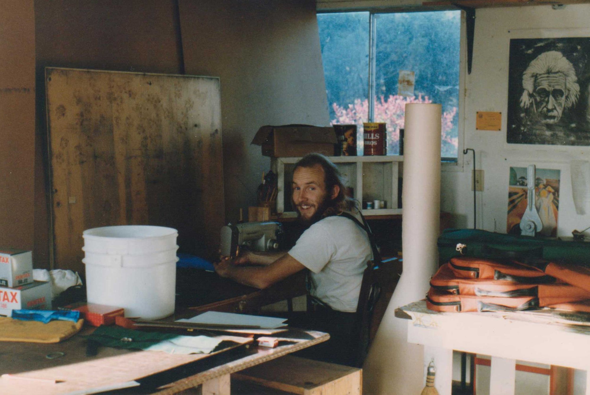 Tom Bihn in the Dave Meeks Bee Barn, Santa Cruz