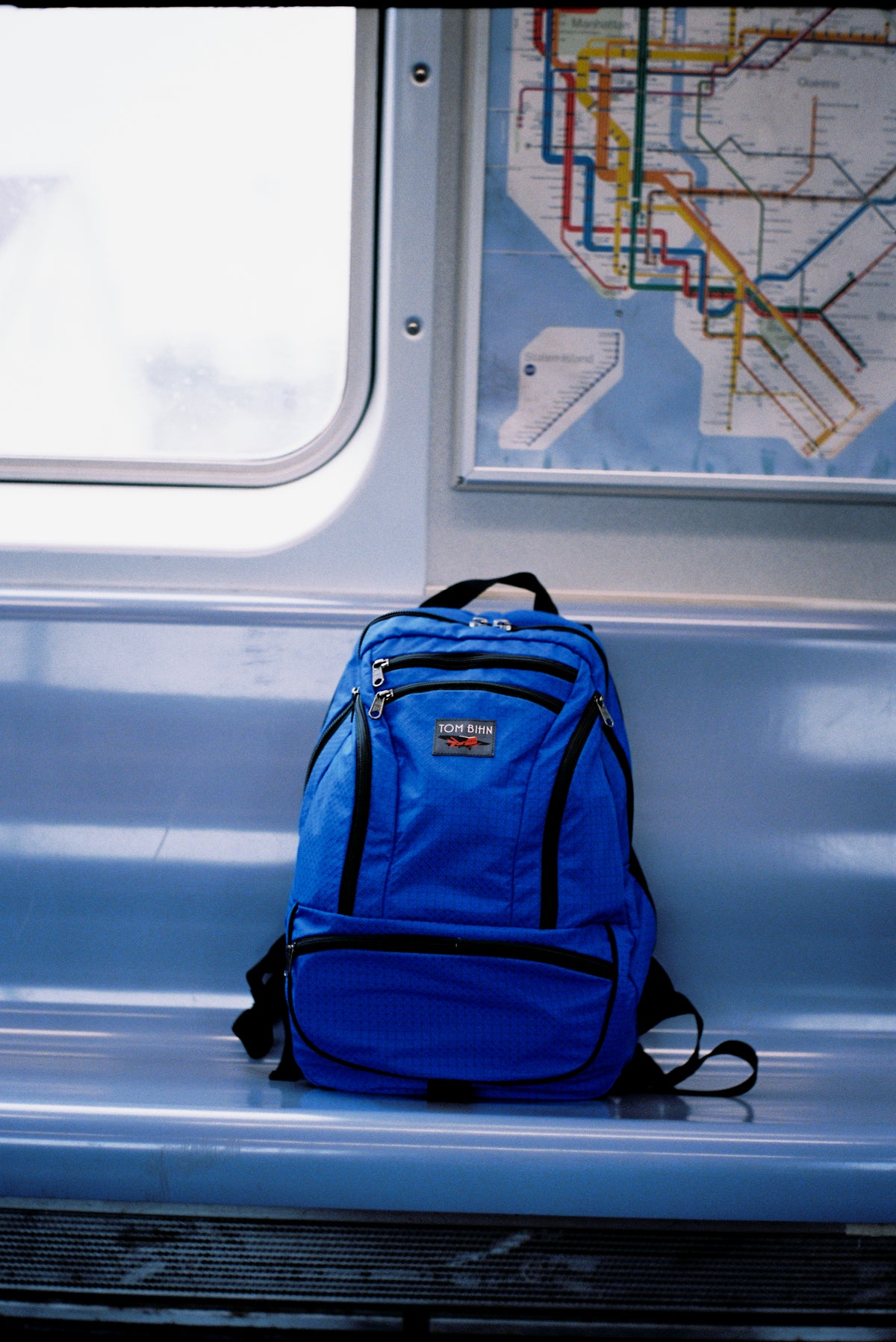 lifestyle visible^^Synapse 25 in Sapphire Spectron on subway seat.