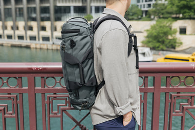 visible lifestyle^^Person wearing the Aeronaut 30 as a backpack.