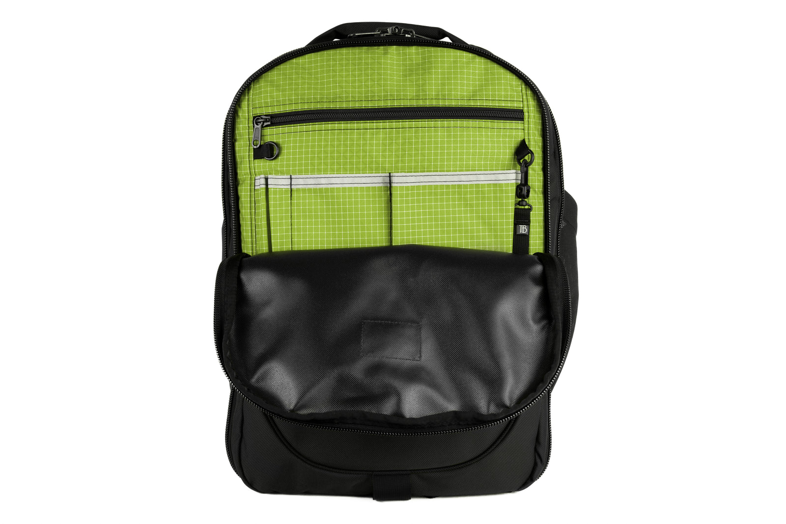 visible variant TB0133-BK1D^^Exterior of the Bixi in Black Ballistic with Kiwi 200 Halcyon interior