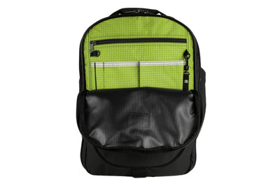 visible variant TB0133-BK1D^^Exterior of the Bixi in Black Ballistic with Kiwi 200 Halcyon interior