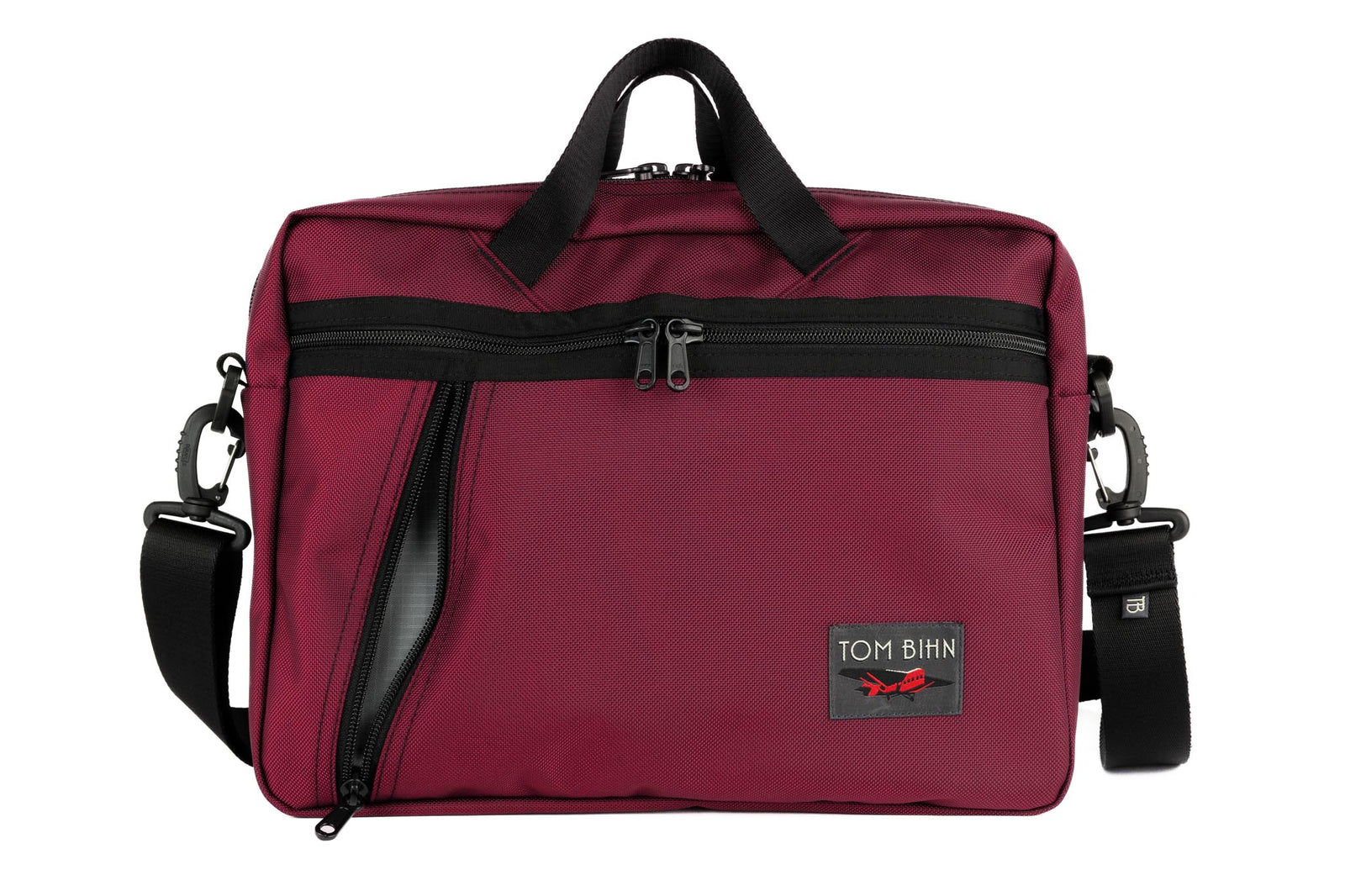visible variant TB0722-PKGL^^Daylight Briefcase in Raspberry (reddish purple) Ballistic in Mountain Grey (grey with a light grey grid) 210 Cerylon
