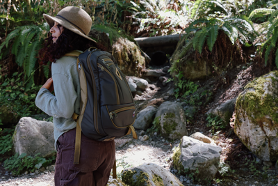 visible lifestyle^^Guide's Edition Synik 26 Saguaro person hiking through trees