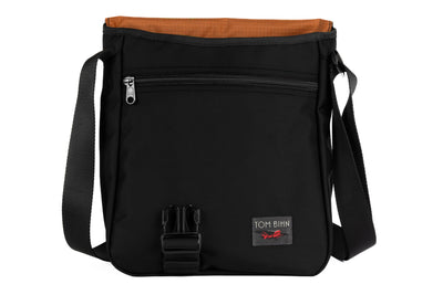visible variant TB0202-BKPL^^Medium Cafe Bag in Black Ballistic with Persimmon 210 Cerylon interior.