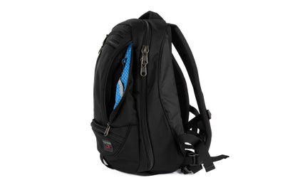visible variant TB0120-BKLD^^Synik 22 in Black Ballistic with Island (blue with white grid) Halcyon interior.
