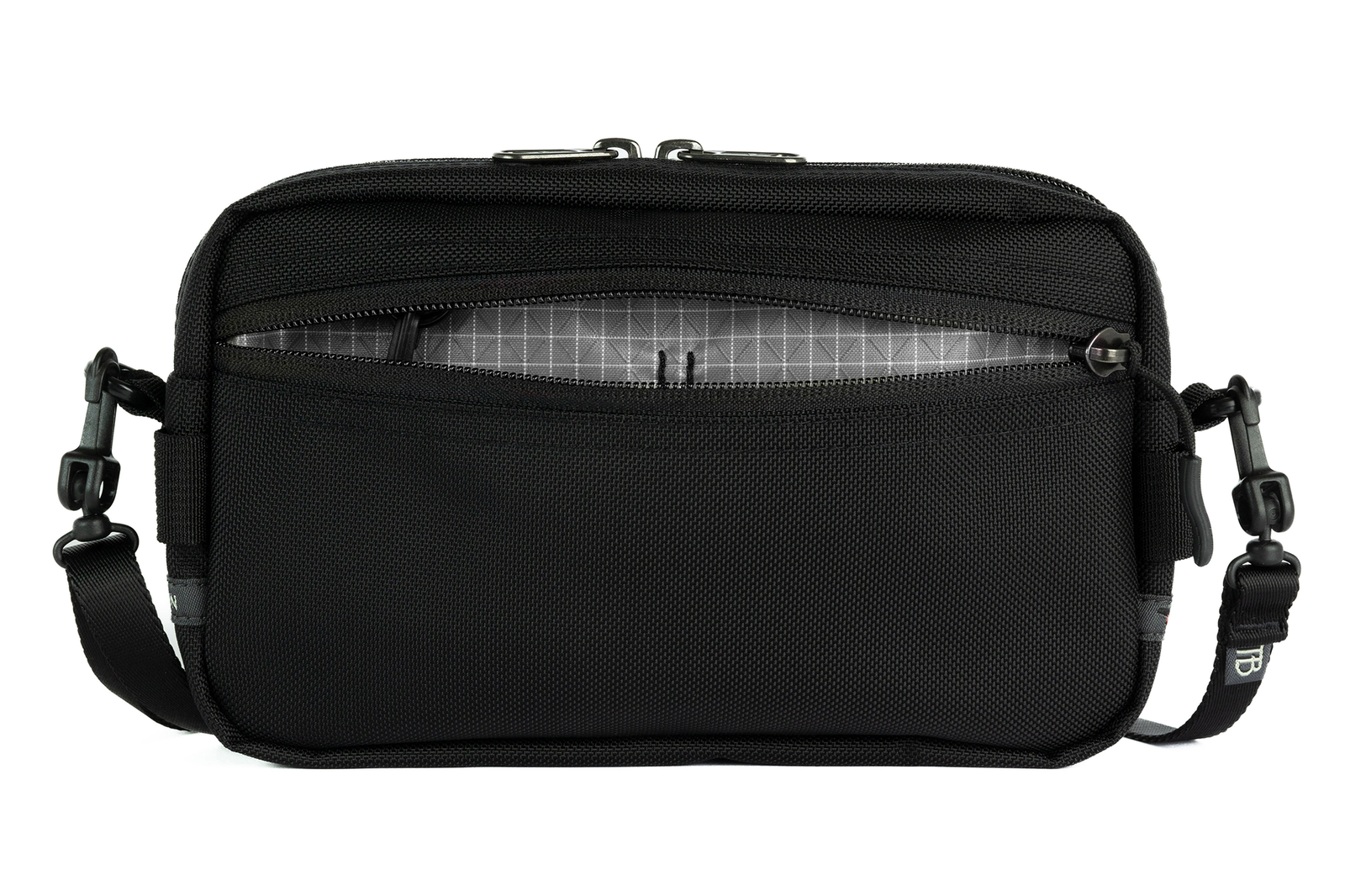 visible variant TB0413-BKND^^A Side Effect in Black Ballistic with Northwest Sky (light grey with white grid) 200 Halcyon interior.