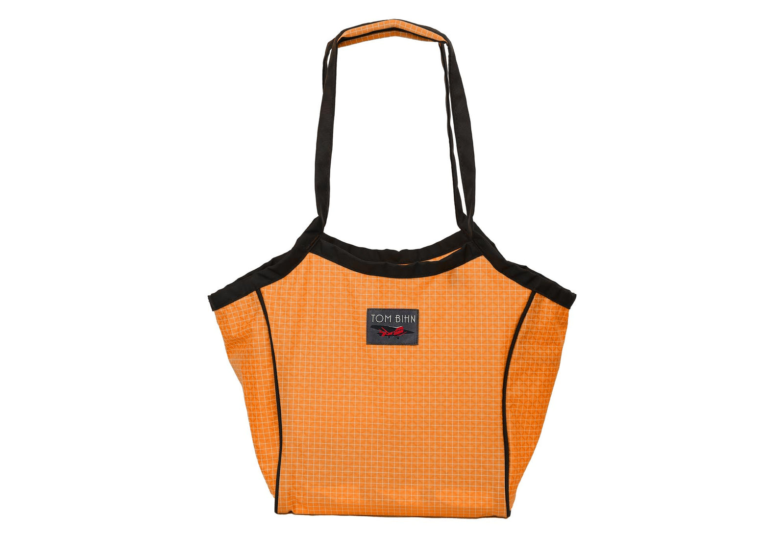 visible variant TB0608-ZD^^A Small Original Shop Bag in Zest (orange with white grid) 200 Halcyon.