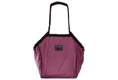 visible variant TB0612-5D^^A Small Zip-Top Shop Bag in Acai (dark purple with white grid) 200 Halcyon.