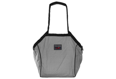 visible variant TB0612-ND^^A Small Zip-Top Shop Bag in Northwest Sky (light grey with white grid) 200 Halcyon.