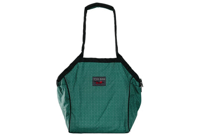 visible variant TB0612-KD^^A Small Zip-Top Shop Bag in Sitka (dark green with white grid) 200 Halcyon.