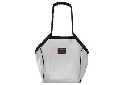 visible variant TB0612-TD^^A Small Zip-Top Shop Bag in Tahoma (white with white grid) 200 Halcyon.