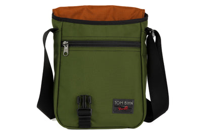 visible variant TB0201-VKPL^^The Small Cafe Bag in Saguaro with a Persimmon interior