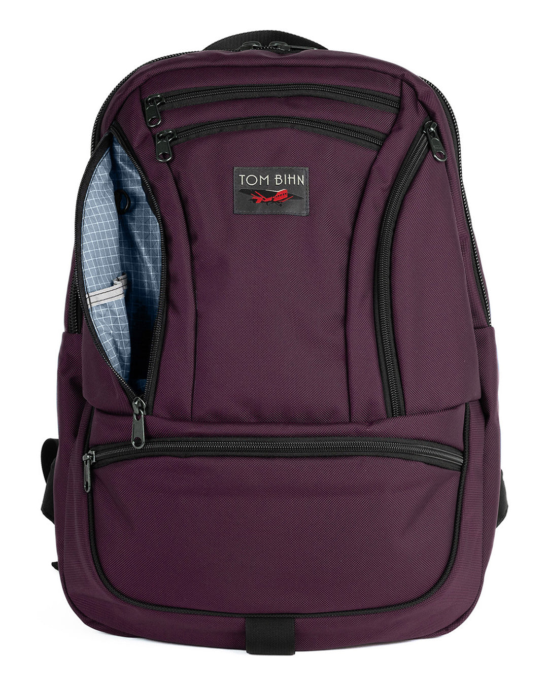 visible variant TB0113-UK7D^^A Synapse 25 in Aubergine (dark purple) Ballistic with Tidal (pale blue with white grid) 200 Halcyon interior.