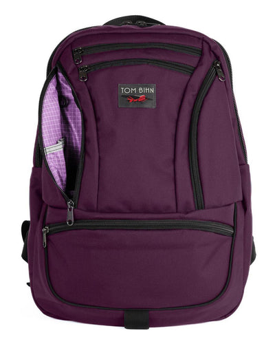 visible variant TB0113-UKYD^^A Synapse 25 in Aubergine Ballistic with Wisteria (pale purple with white grid) 200 Halcyon interior.