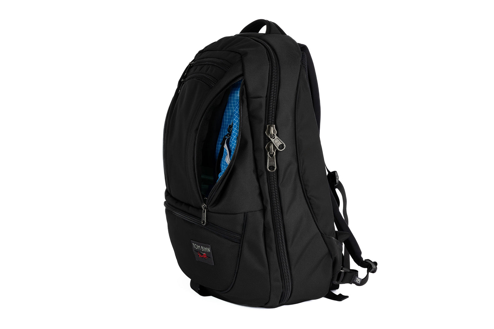 visible variant TB0121-BKLD^^The Synik 30 in Black 525 Ballistic with an Island (blue with white grid) 200 Halcyon interior.