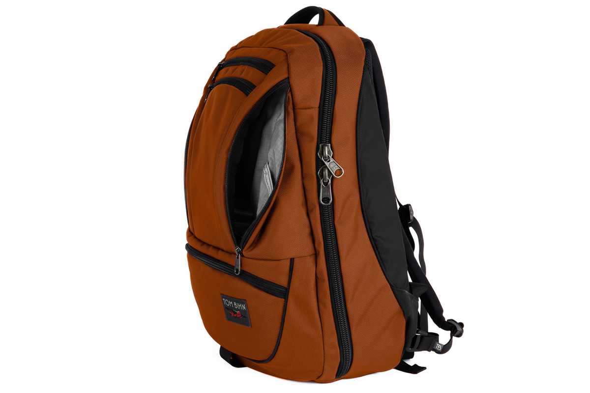 visible variant TB0121-TKGL^^The Synik 30 in Burnt Orange 525 Ballistic with a Mountain Grey (grey with light grey grid) 200 Halcyon interior.