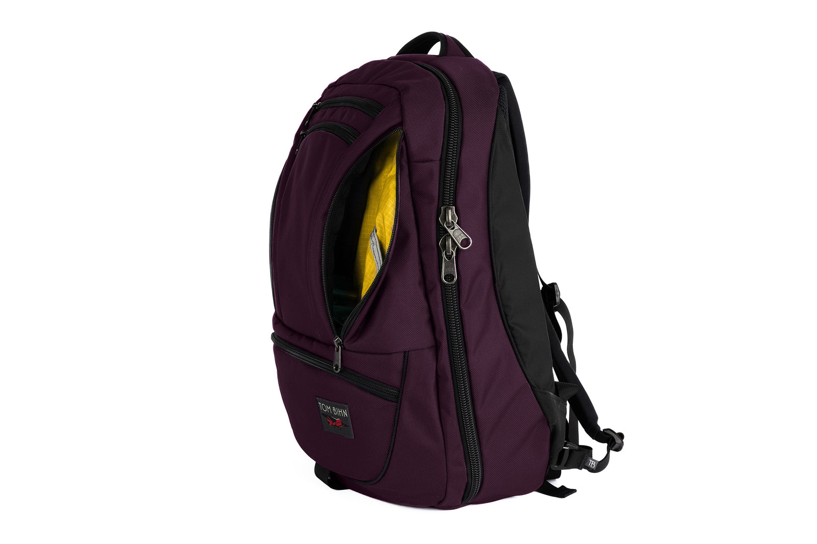 visible variant TB0121-UKRL^^The Synik 30 in Aubergine (dark purple) Ballistic with a Marigold (yellow with light yellow grid) 210 Cerylon interior.