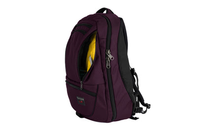 visible variant TB0121-UKRL^^The Synik 30 in Aubergine (dark purple) Ballistic with a Marigold (yellow with light yellow grid) 210 Cerylon interior.