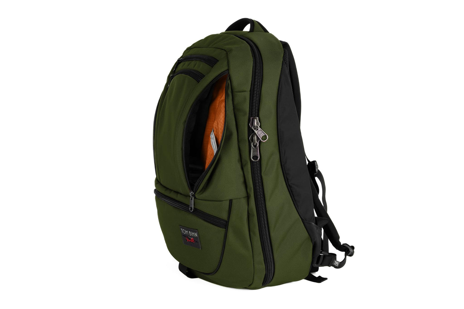 visible variant TB0121-VKPL^^The Synik 30 in Saguaro (olive green) Ballistic with a Persimmon (dark orange with orange grid) 210 Cerylon interior.