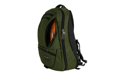 visible variant TB0121-VKPL^^The Synik 30 in Saguaro (olive green) Ballistic with a Persimmon (dark orange with orange grid) 210 Cerylon interior.